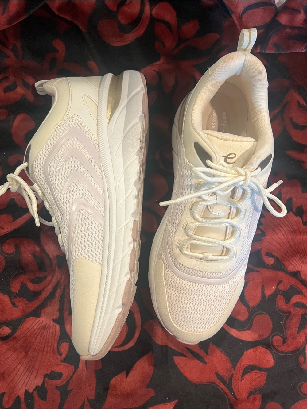 Women’s easy spirit cream sneakers